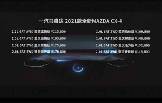 2021款馬自達(dá)CX-4上市 配置大幅升級(jí) 14.88萬起售-圖1