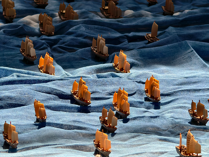 付昆祥制作的鄭和船隊(duì)微縮模型 王黎攝 付昆祥制作的鄭和船隊(duì)微縮模型 王黎攝