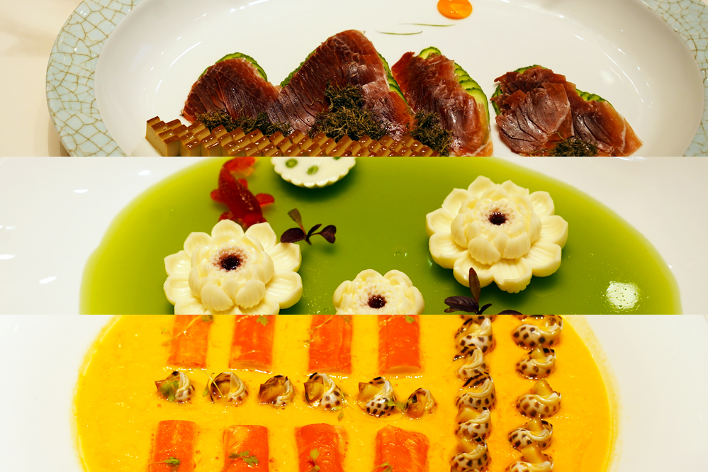 大觀樓長(zhǎng)聯(lián)宴。從上至下依次為北走蜿蜒、九夏芙蓉、蟹嶼螺洲。供圖 大觀樓長(zhǎng)聯(lián)宴。從上至下依次為北走蜿蜒、九夏芙蓉、蟹嶼螺洲。供圖